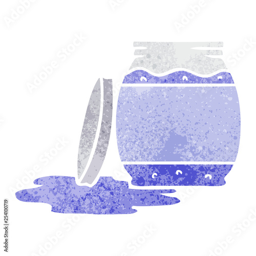 retro cartoon doodle of a strawberry jam