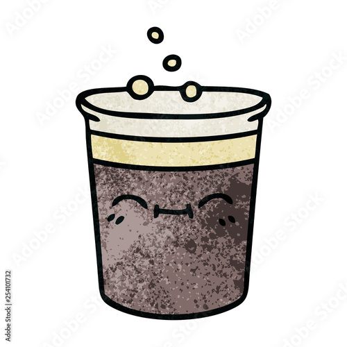 quirky hand drawn cartoon glass of stout