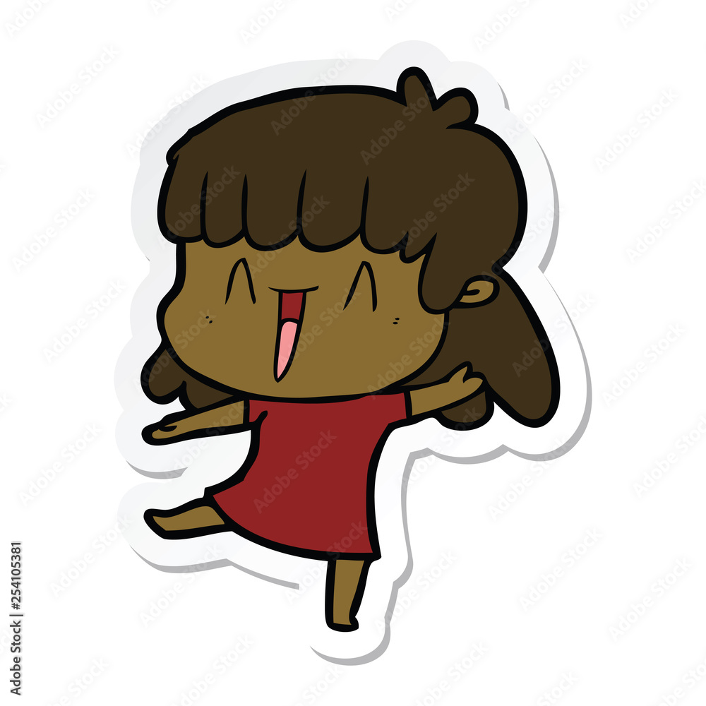sticker of a cartoon woman sticker of a cartoon woman