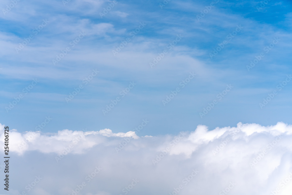 Fototapeta premium Beautiful Blue sky over white cloud view from airplane