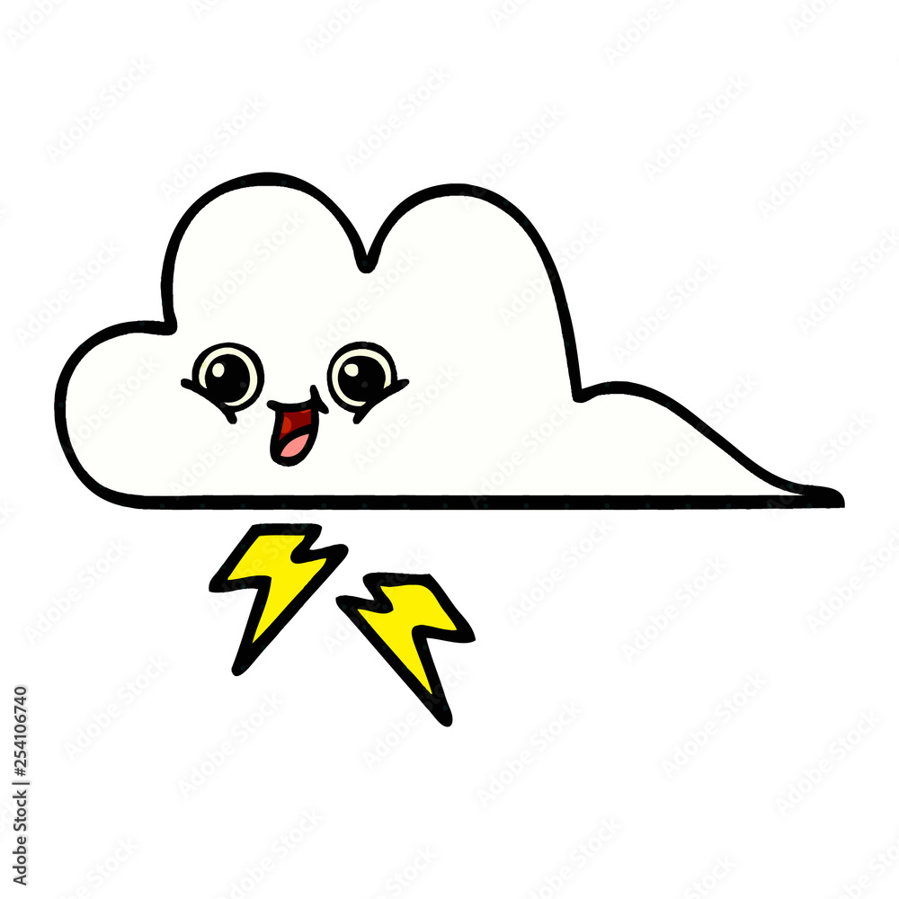 comic book style cartoon storm cloud