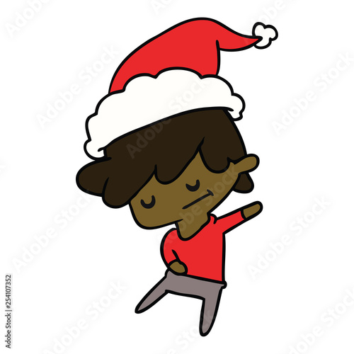 christmas cartoon of kawaii boy