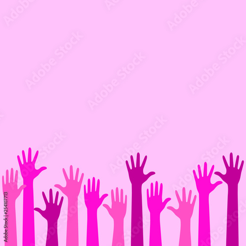 Colorful Raise Up Hands Background