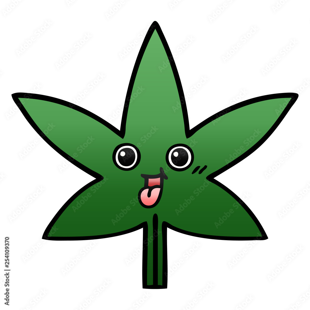 gradient shaded cartoon marijuana leaf gradient shaded cartoon marijuana leaf