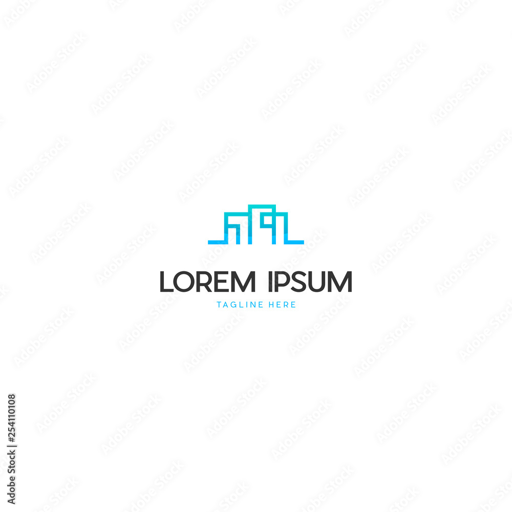 Fototapeta premium Building Outline Business Logo Design