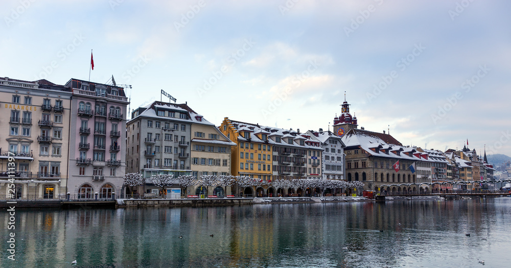 Obraz premium View of Lucerne in the winter, Switzerland.