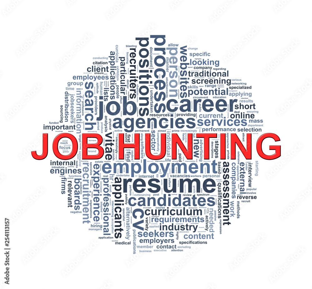 Circular wordcloud design job hunting word Circular wordcloud design job hunting word