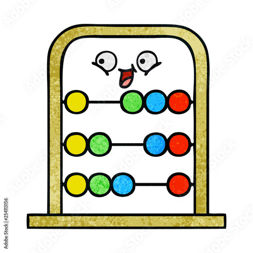 retro grunge texture cartoon abacus