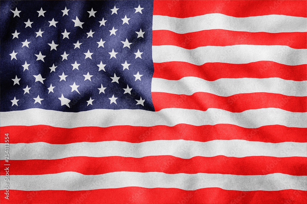 Naklejka premium American flag waving in the wind