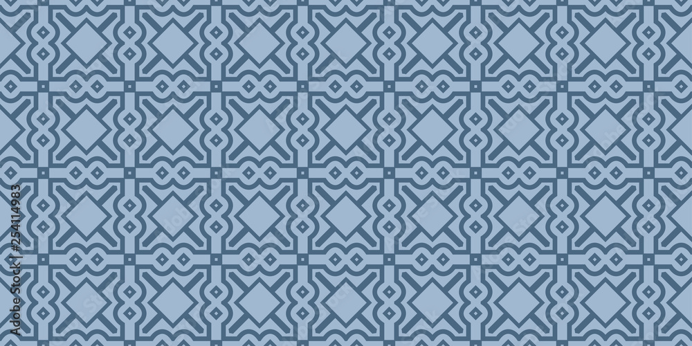 Modern Geometric Pattern With Hand-Drawing Ornament. Vector Super Illustration. For Fabric, Textile, Bandana, Scarg, Colored Print. Pastel blue color