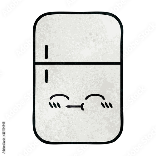 retro grunge texture cartoon fridge freezer