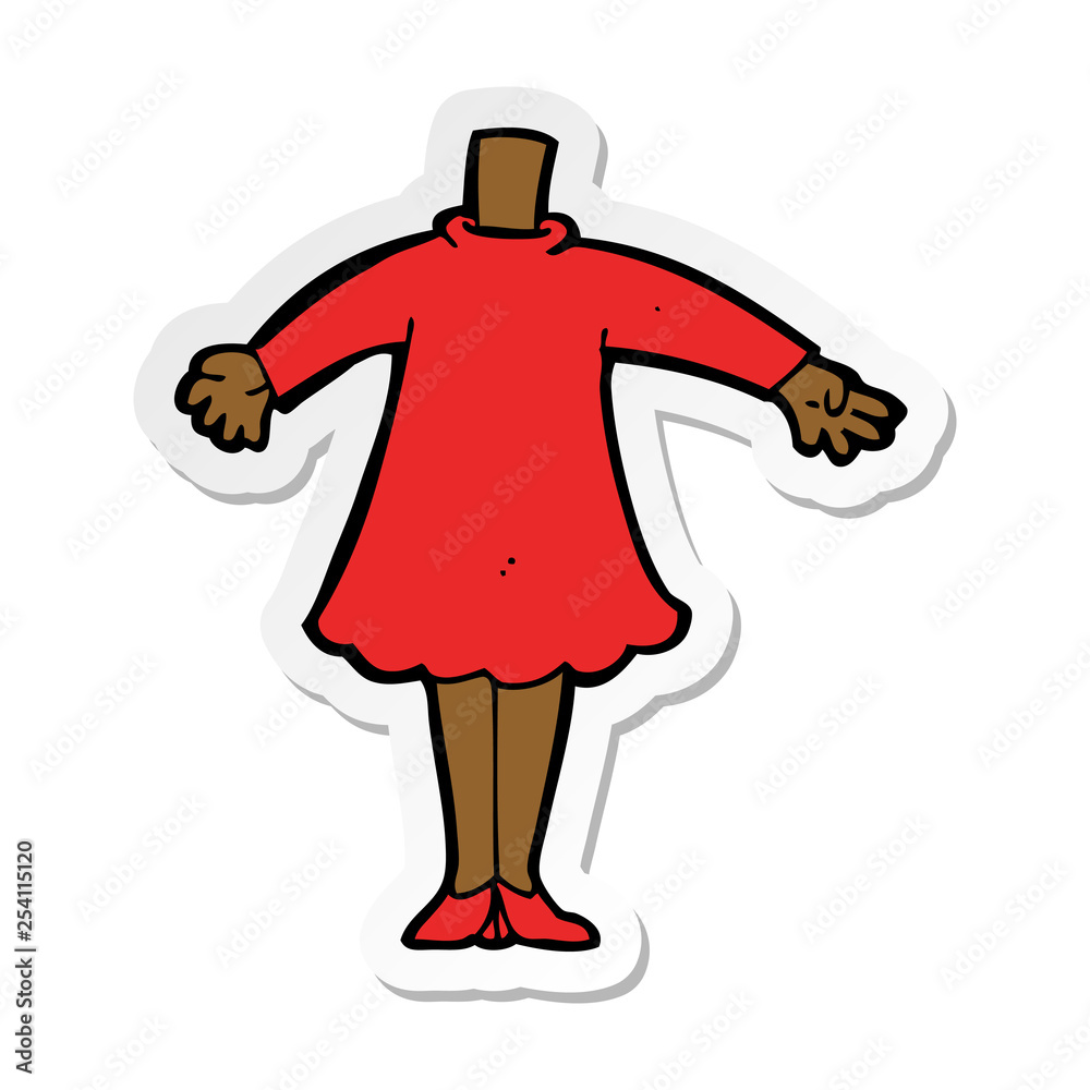 sticker of a cartoon female body sticker of a cartoon female body