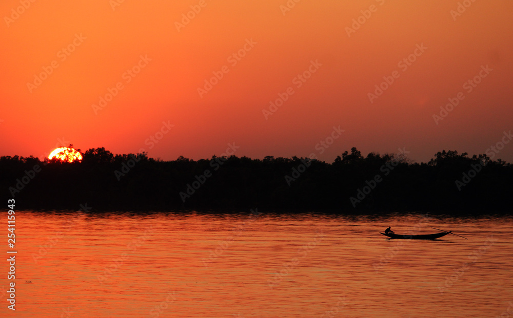 sunset on the river sunset on the river
