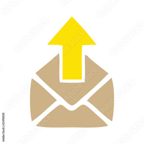 Free Download flat color retro cartoon envelope with arrow - GFXLoad