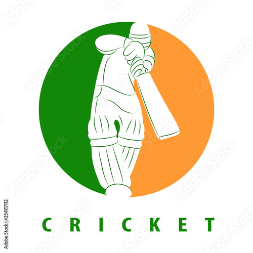 Cricket batsman flat photo