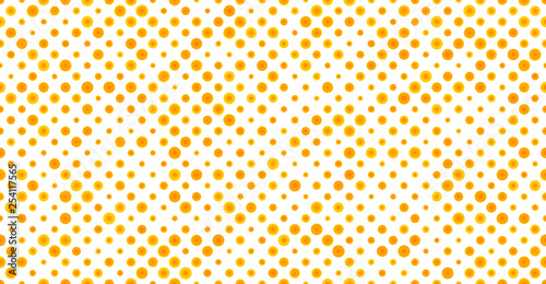 Seamless Polka Dots Pattern, Yellow Background,