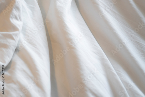 Bed linen that is crumpled