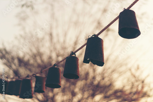 Bells arranged together dur...