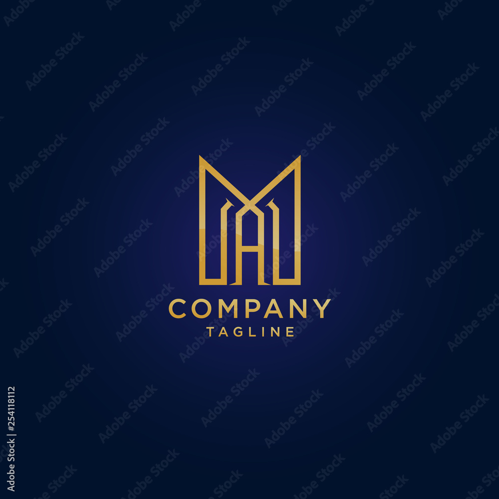 initial MA/AM luxury monogram logo template (554228)