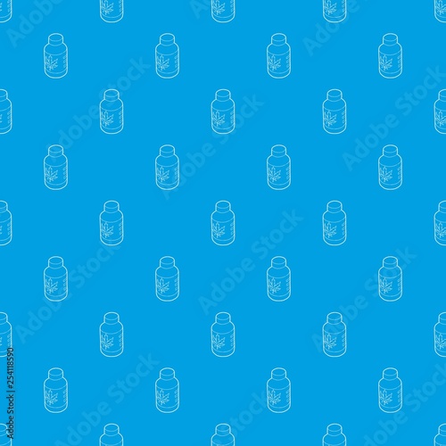 Medical marijua bottle pattern vector seamless blue repeat for any use