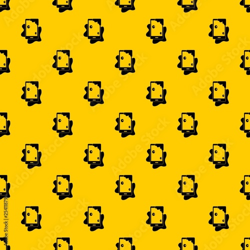 Wet phone pattern seamless vector repeat geometric yellow for any design