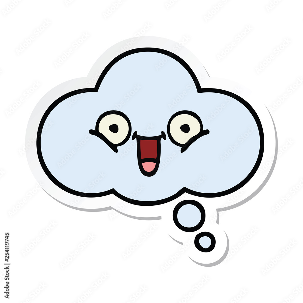 sticker of a cute cartoon thought bubble sticker of a cute cartoon thought bubble