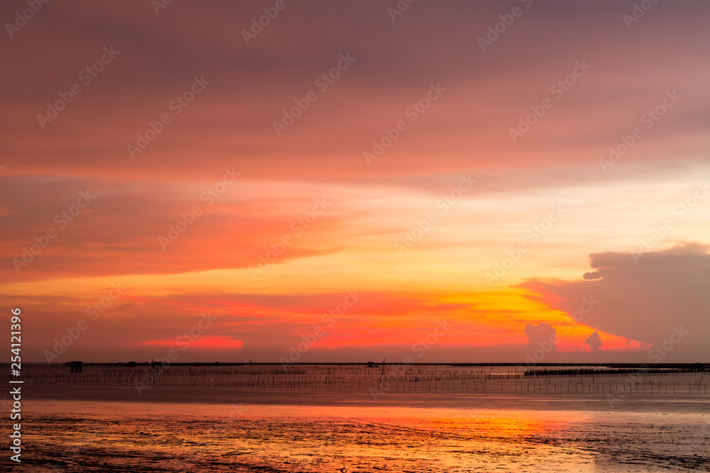 beautiful seascape, sunset above the sea beautiful seascape, sunset above the sea