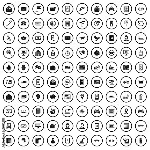 100 telephone icons set in simple style for any design vector illustration