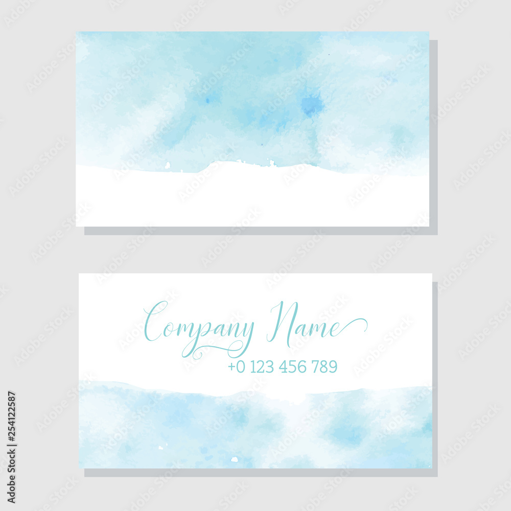 Hand Painted Art Of Watercolor Paint On Watercolor Paper. Abstract Business card , Vector Illustration Background