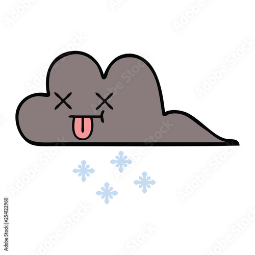 cute cartoon storm snow cloud
