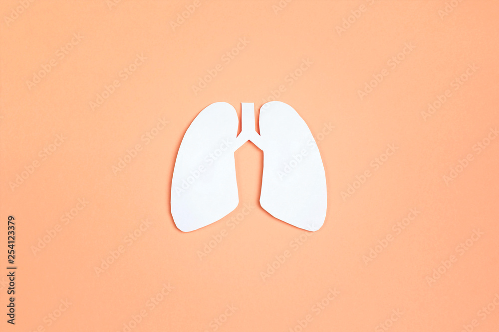 Lungs symbol on yellow background. World Tuberculosis Day. Lungs symbol on yellow background. World Tuberculosis Day.