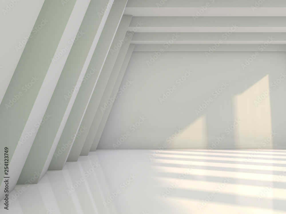 Simple empty room interior with lamps. 3D Simple empty room interior with lamps. 3D