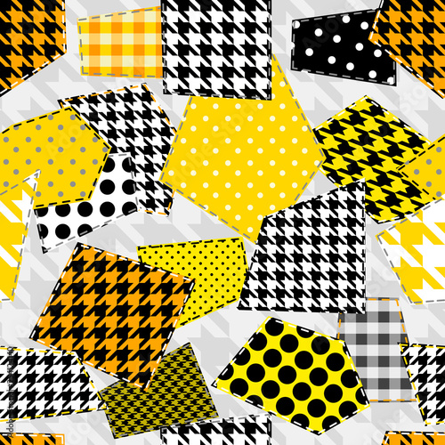 Patchwork textile pattern. Seamless quilting design background.
