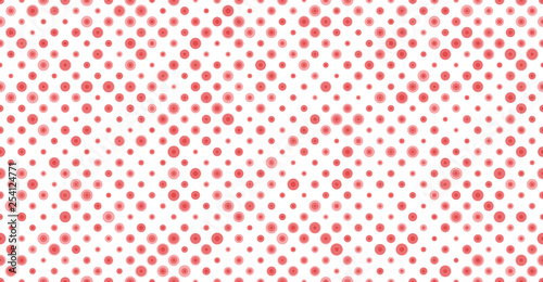 Seamless Polka Dots Pattern, Pink Background,