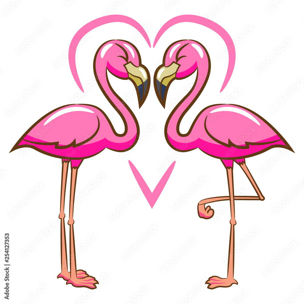 Obraz premium Flamingo vector cartoon
