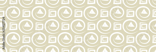 Geometric seamless white and olive green long background