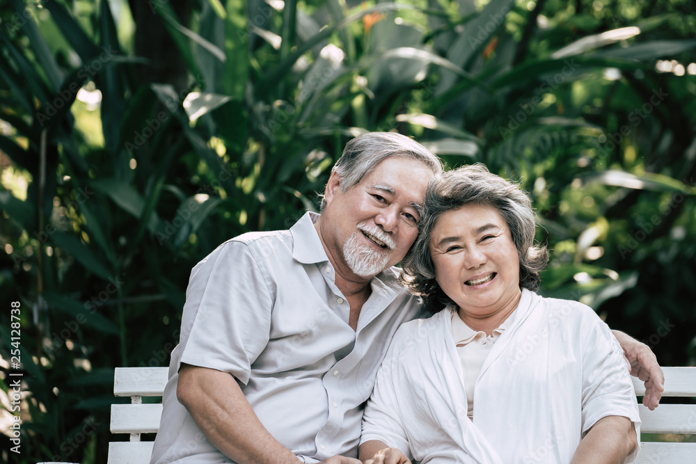 Fototapeta premium Elderly couples talking together