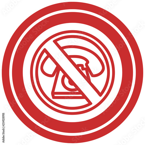no cold calling circular icon