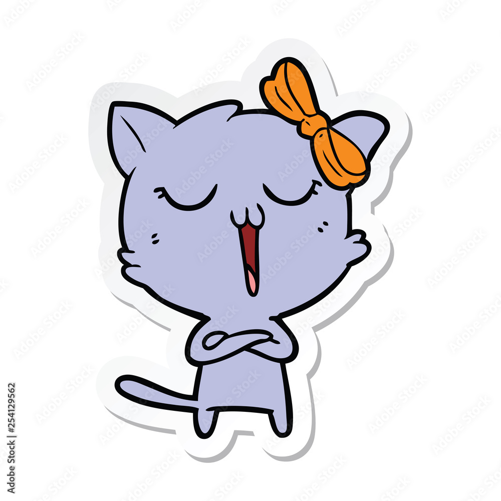 Fototapeta premium sticker of a cartoon cat