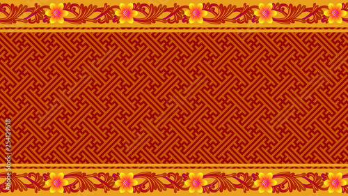 Balinese Traditional Carving Style Woven Bamboo Decorative Seamless Pattern