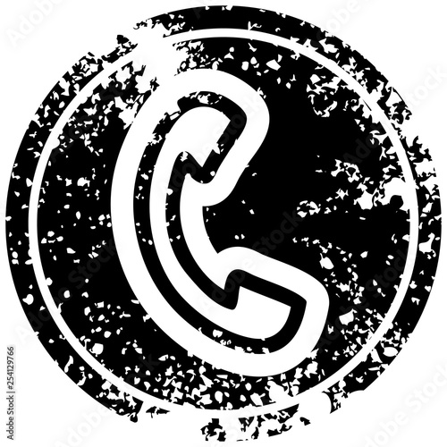 telephone handset distressed icon