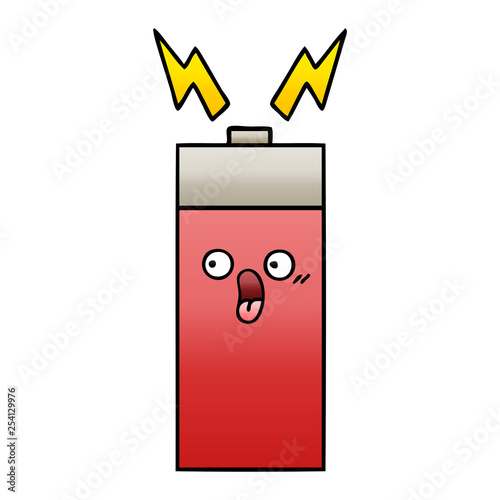 gradient shaded cartoon battery