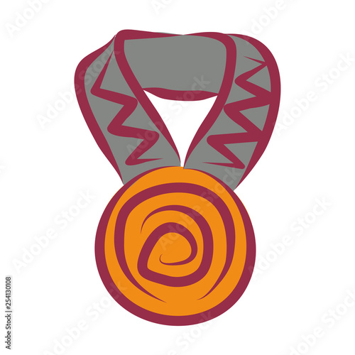 Medal Simple Vector Icon. Creative linear clipart, symbol of victory, rewarding