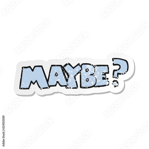 retro distressed sticker of a maybe cartoon symbol