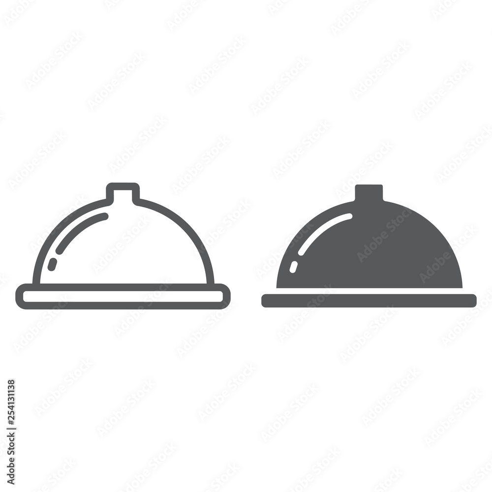 Serving tray line and glyph icon, food and restaurant, dish sign, vector graphics, a linear pattern on a white background. Serving tray line and glyph icon, food and restaurant, dish sign, vector graphics, a linear pattern on a white background.