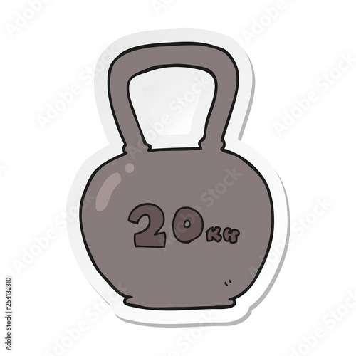 sticker of a cartoon 20kg kettle bell