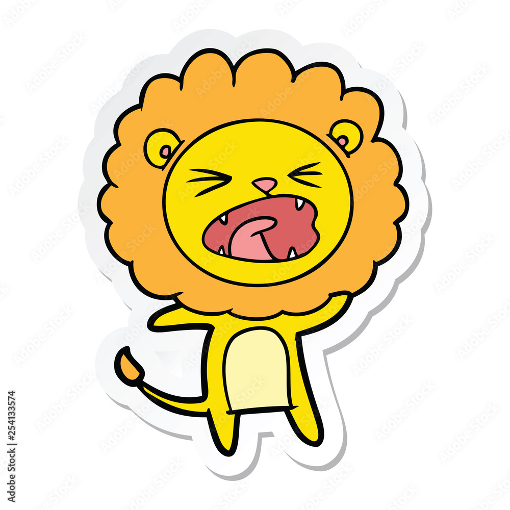 sticker of a cartoon lion