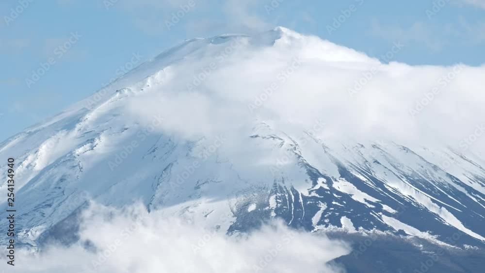 close-up of Mt Fuji. the wind and cloud movement close-up of Mt Fuji. the wind and cloud movement