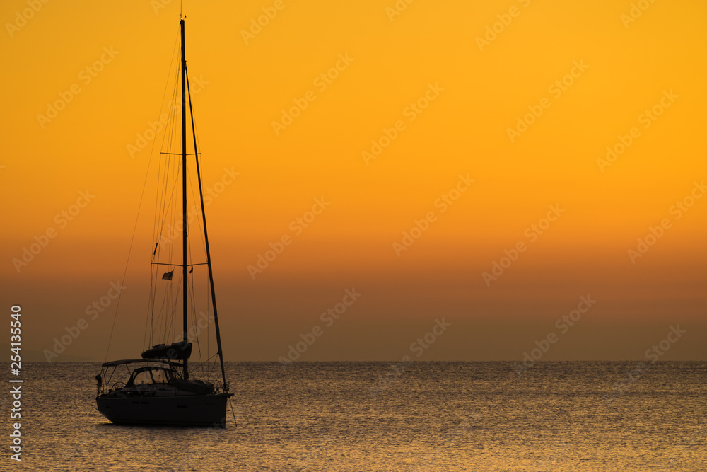 Yacht on sea water surface