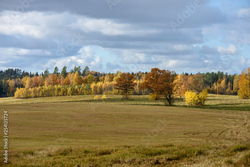 empty countryside fields in late autumn